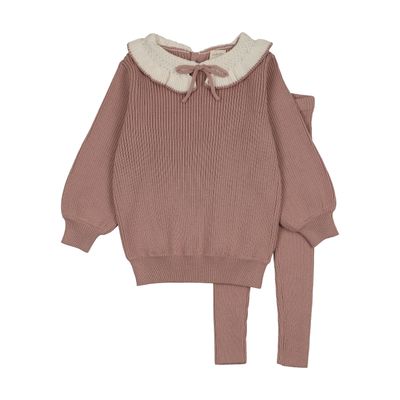 Lil Legs RUFFLE COLLAR KNIT TODDLER SET - GIRL AF26TP502-K AW26
