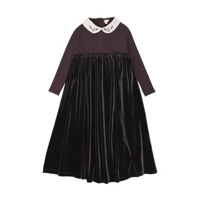 Lil Legs  EMBROIDERED COLLAR MAXI AF26D209-T AW26