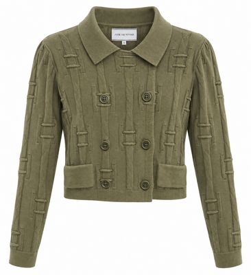 Joie De Vivre Boys Textured Knit Cardigan With Double Press Closure AW26 WB6CP7498C