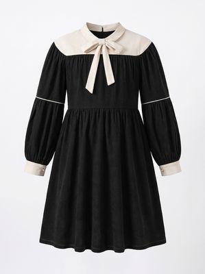 Clô (Cream) Girls 2 Tone Loose Dress AW26 WB6CP7455D