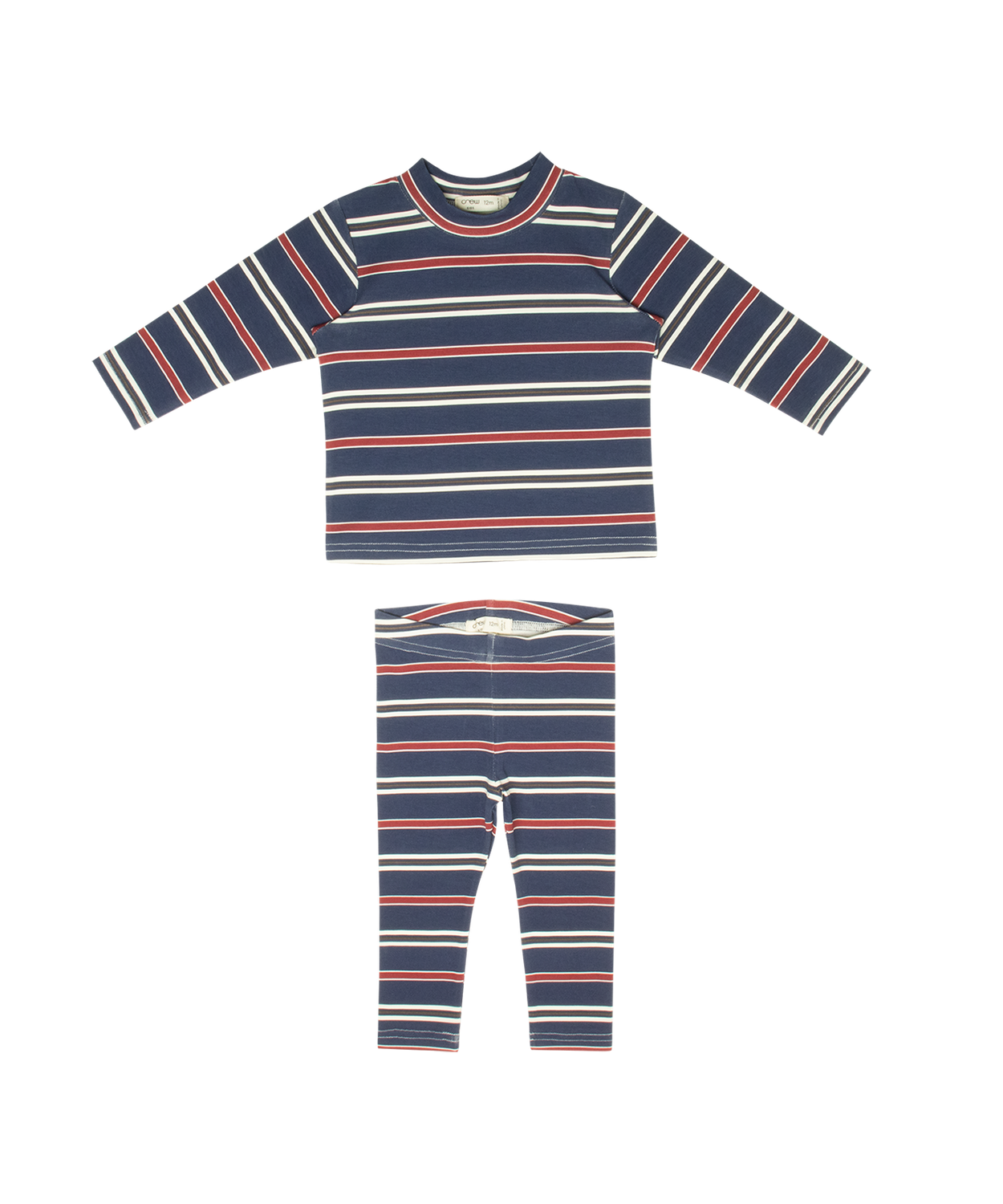 Crew Kids Ella Stripe Set AL3207 AW26, color: Espresso, size: 12M
