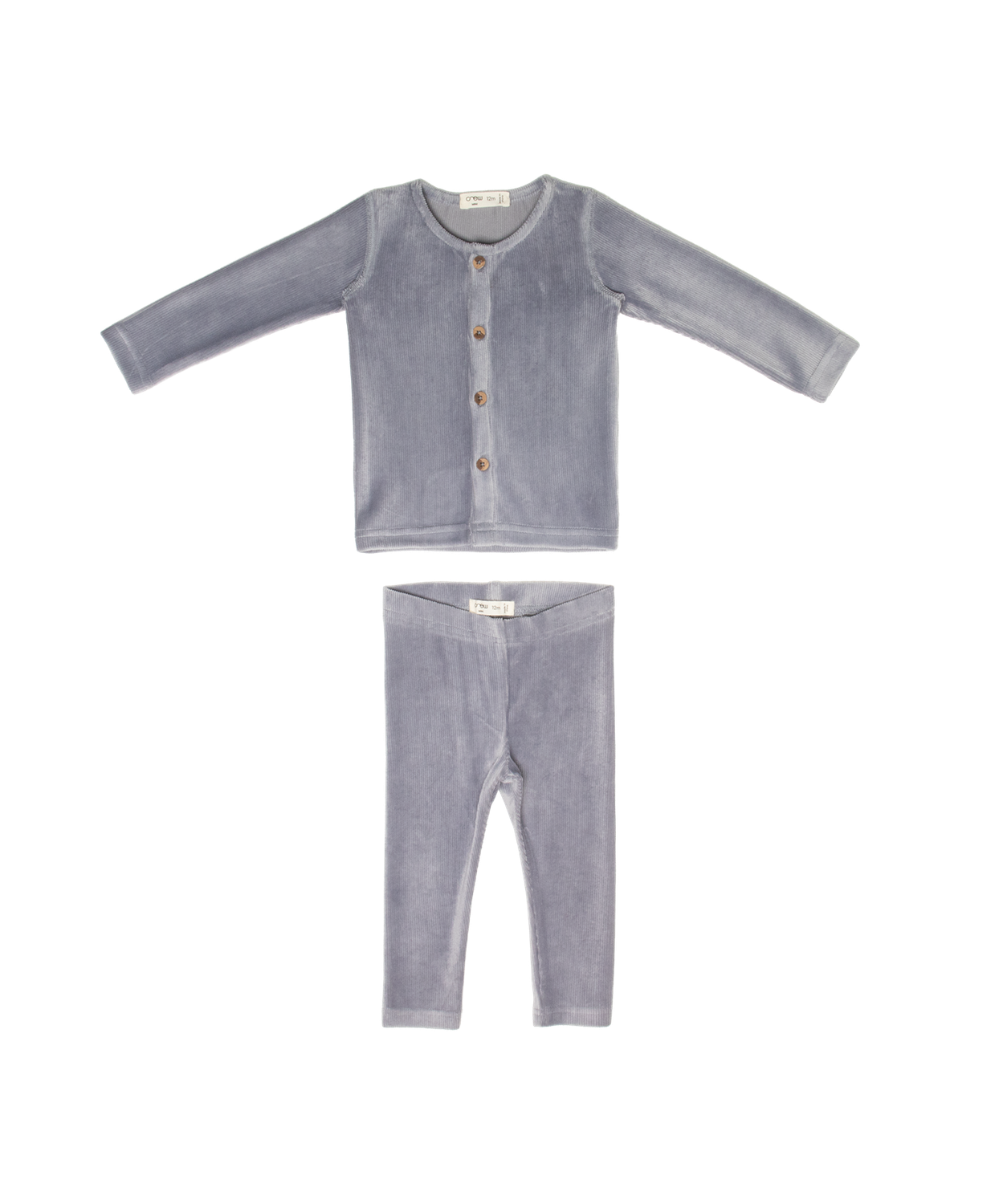 Crew Kids Gia Velour Rib Set AL3266 AW26, color: Grey, size: 9M
