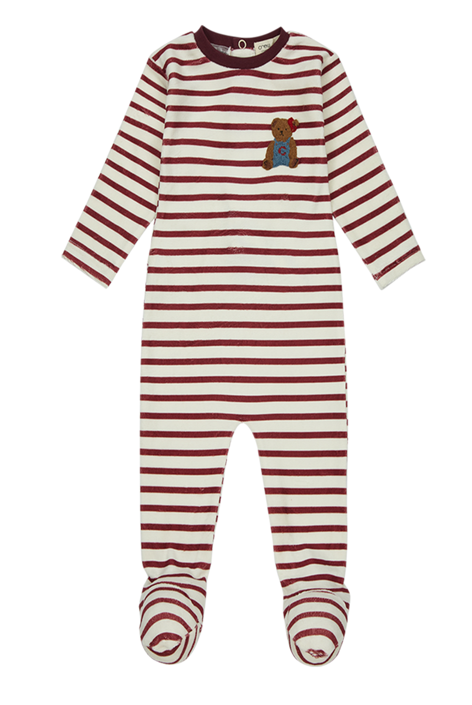 Crew Kids Teddy Lounge Footie SG3209 AW26, color: Maroon, size: 3M