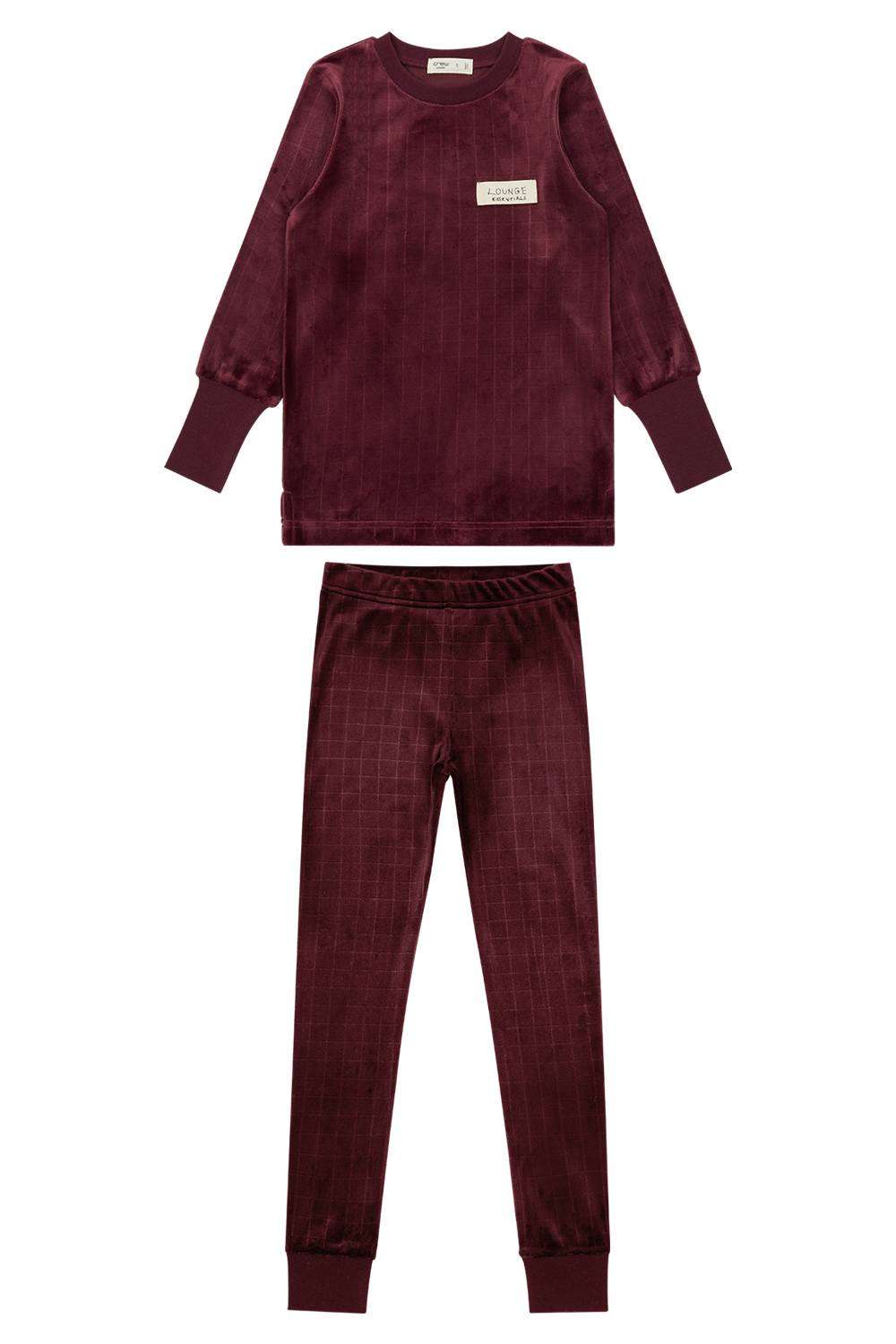 Crew Kids Grid Lounge Set SG3207 AW26, color: Berry, size: 12M