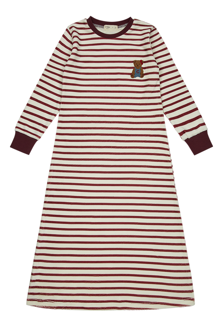 Crew Kids Teddy Lounge Nightgown SG3211 AW26, color: Maroon, size: 4