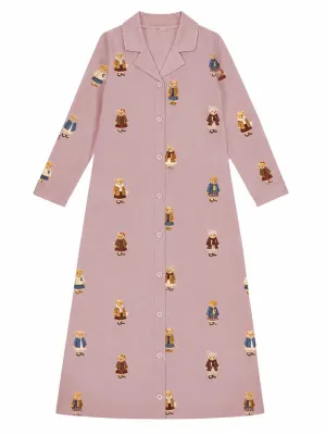 Crew Kids Teddy Pattern Lounge Grandpa Nightgown SG3223 AW26