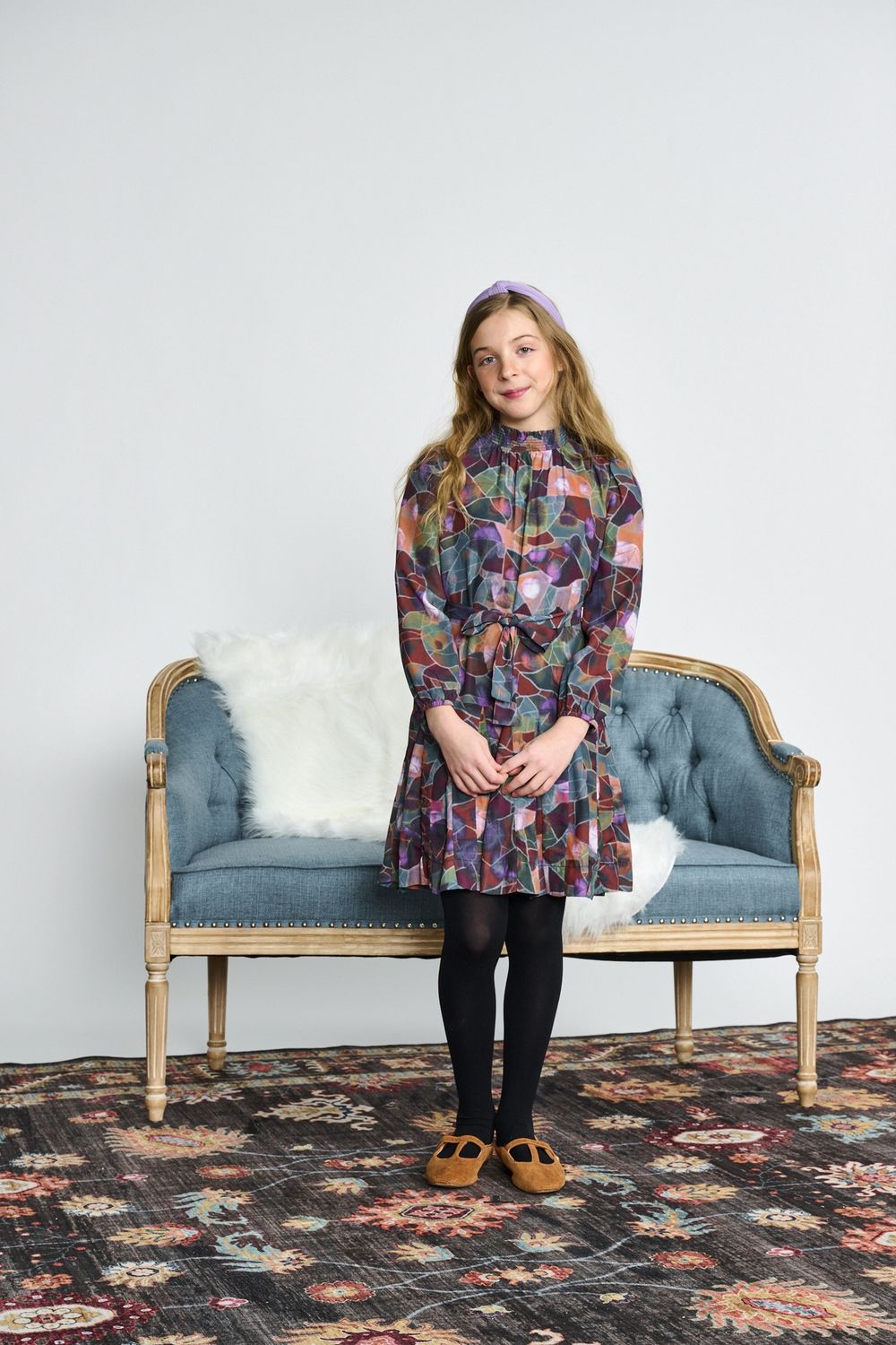 Porter Multicolor Patchwork A-Line Dress 2583 AW26

