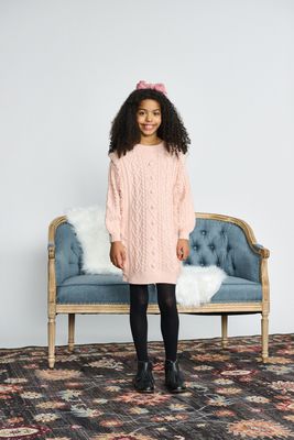 Porter Baby Pink Cable Knit Dress 2562-b AW26

