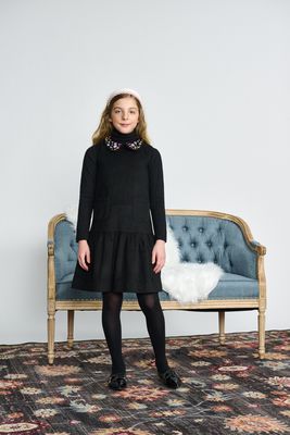 Porter Black Wool W/ Neon Beaded Collar Jumper 2513 AW26
