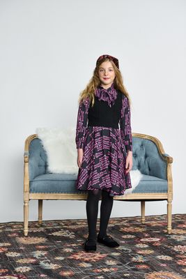 Porter Hot Pink Square Design W/ Knit Upper Dress 2603 AW26