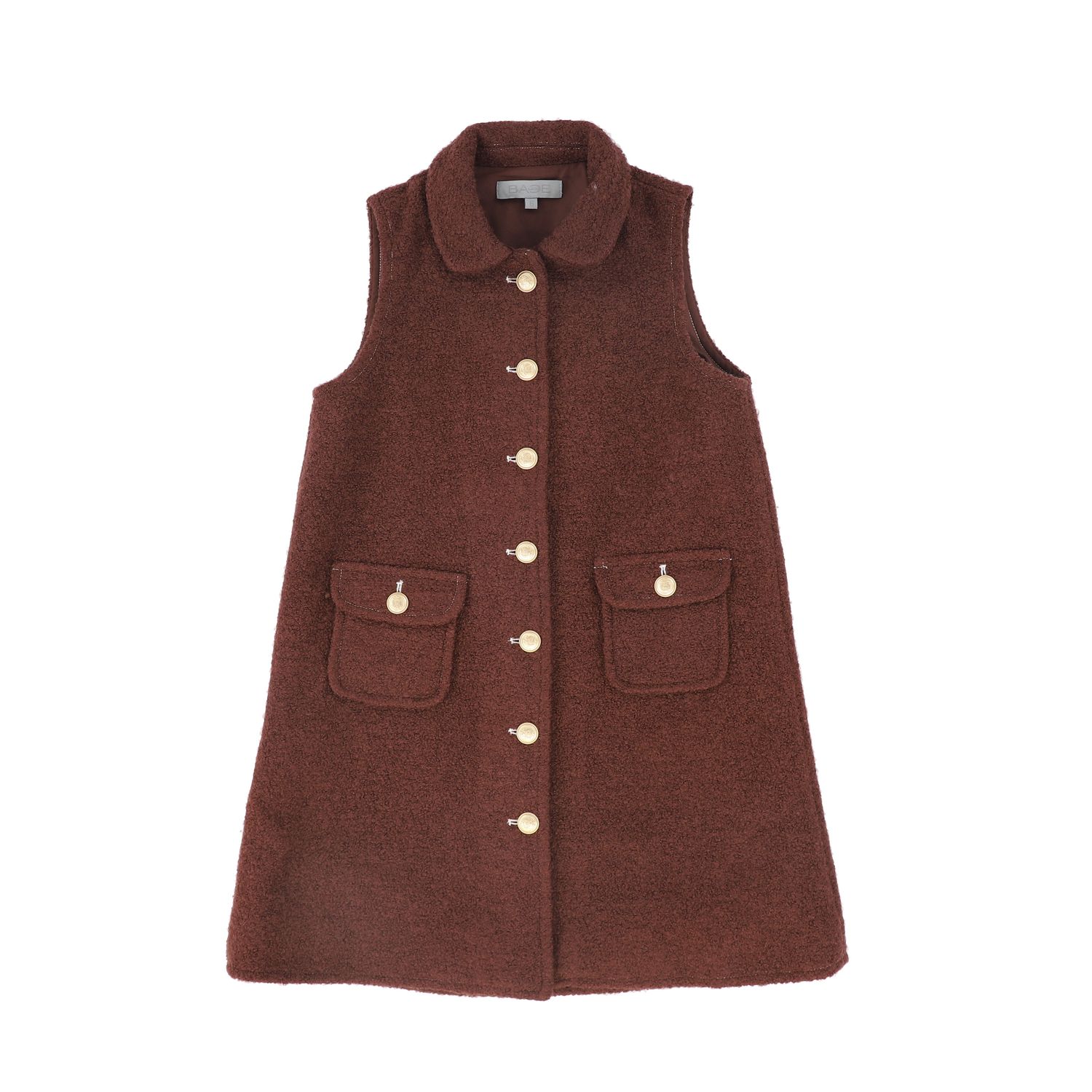 BACE BURGUNDY BOUCLE WOOL BUTTON DOWN DRESS AW26 27771