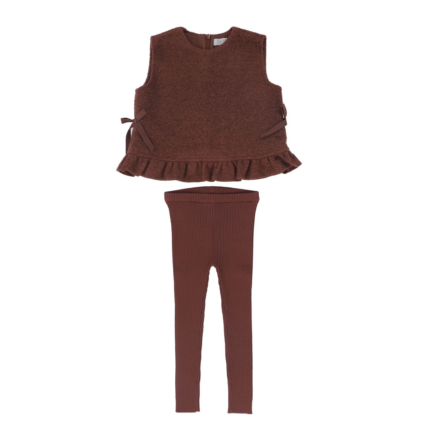 BACE BURGUNDY BOUCLE WOOL VEST SET AW26 29881