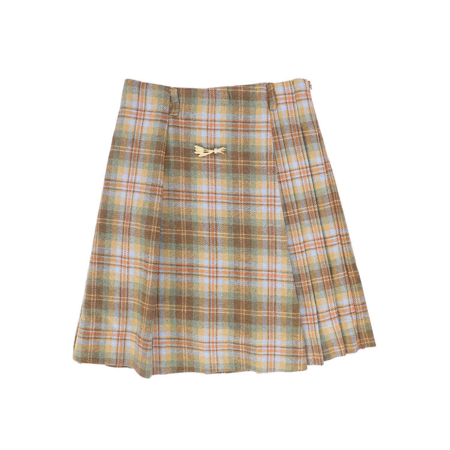 BACE CAMEL PLAID PLEATED SKIRT. AW26 28386
