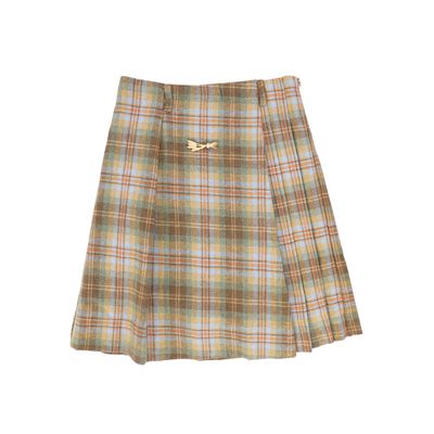 BACE CAMEL PLAID PLEATED SKIRT. AW26 28386