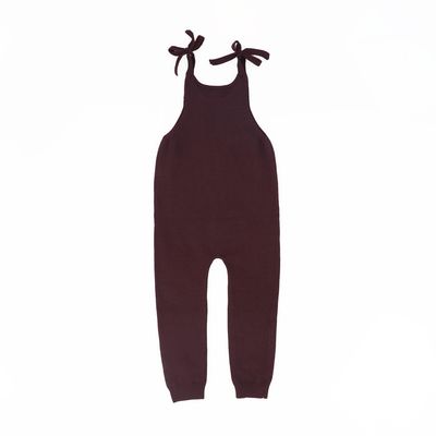 BAMBOO BURGUNDY SHOULDER BOW KNIT ROMPER AW26 29313