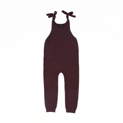 BAMBOO BURGUNDY SHOULDER BOW KNIT ROMPER AW26 29313
