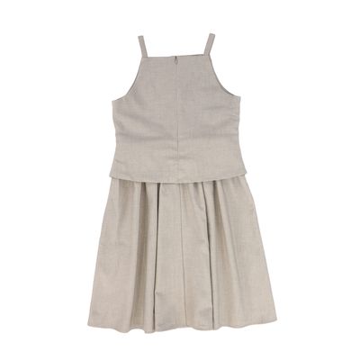 BAMBOO BEIGE WOOL WAISTCOAT DRESS AW26 28034