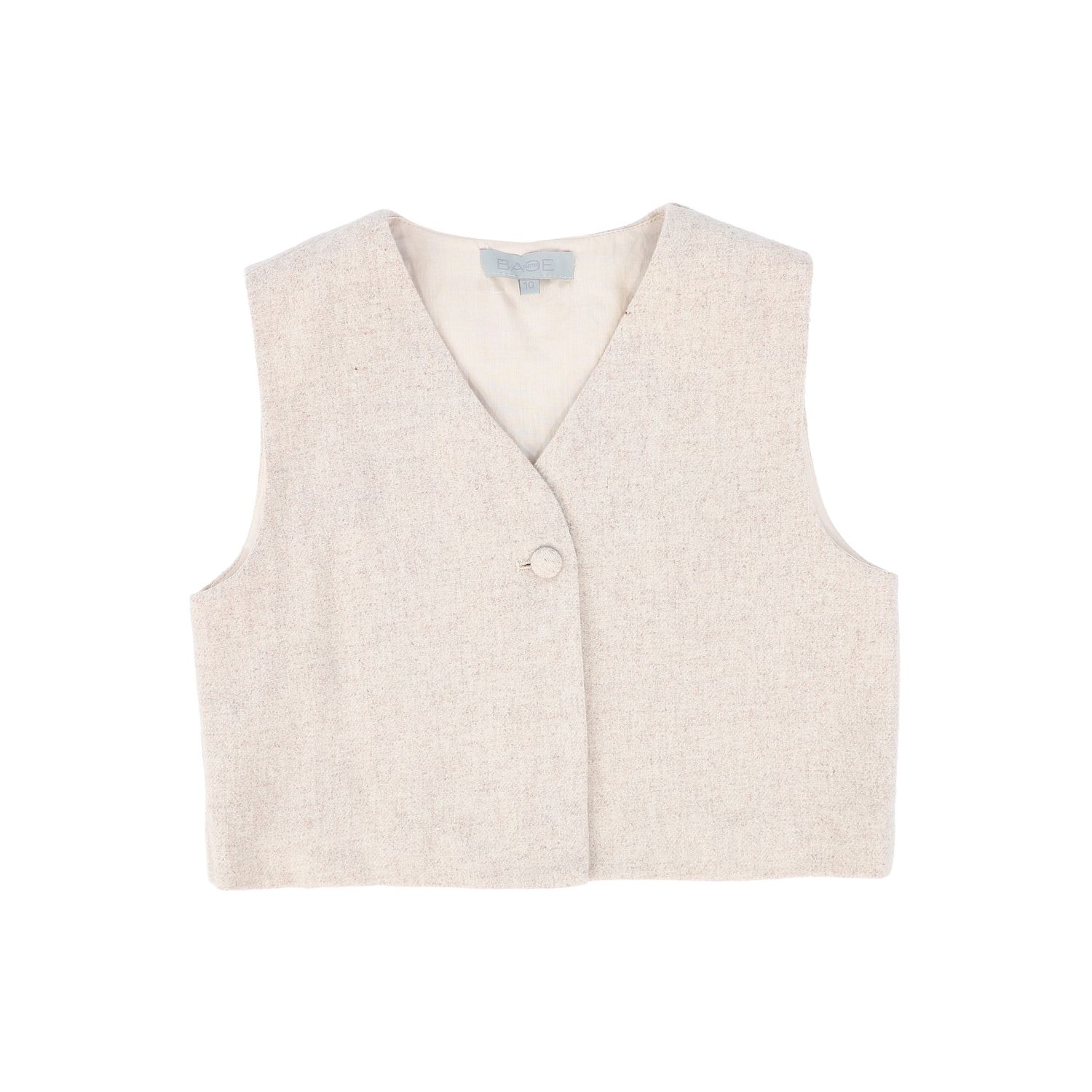 BACE OATMEAL WOOL ONE BUTTON VEST AW26 28636