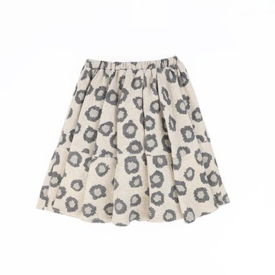 BAMBOO BEIGE LEOPARD FLARE SKIRT AW26 23788