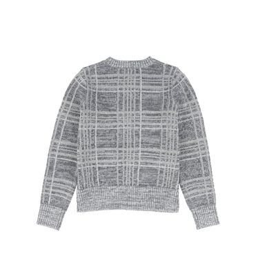 LE BOURDON GREY PLAID CREWNECK SWEATER AW26 30122