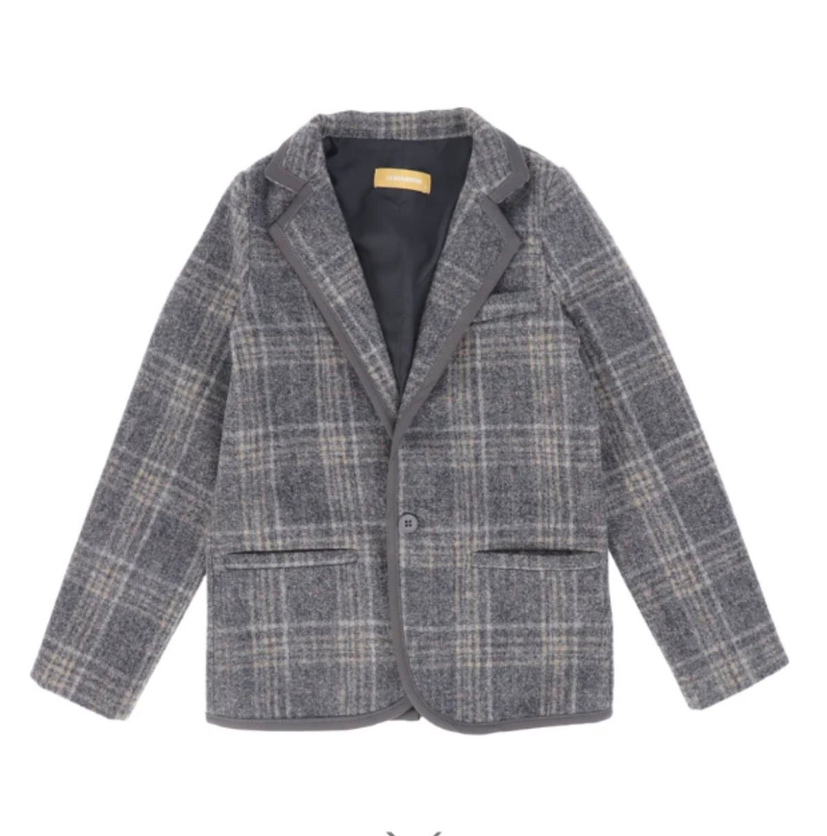 LE BOURDON GREY PLAID PRINT BLAZER AW26 27434