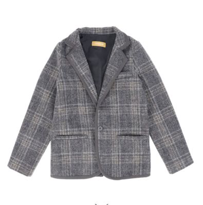 LE BOURDON GREY PLAID PRINT BLAZER AW26 27434