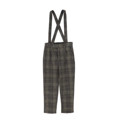 LE BOURDON GREY PLAID PRINT PANT AW26 27436