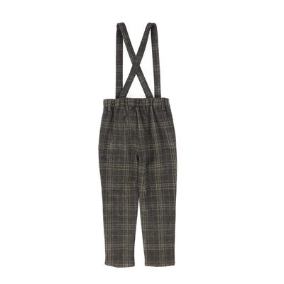 LE BOURDON OLIVE PLAID PRINT PANT AW26 27436