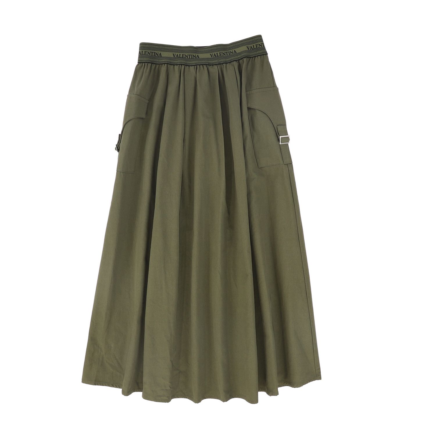 VALENTINA GREEN CANVAS CARGO SKIRT AW26 26990