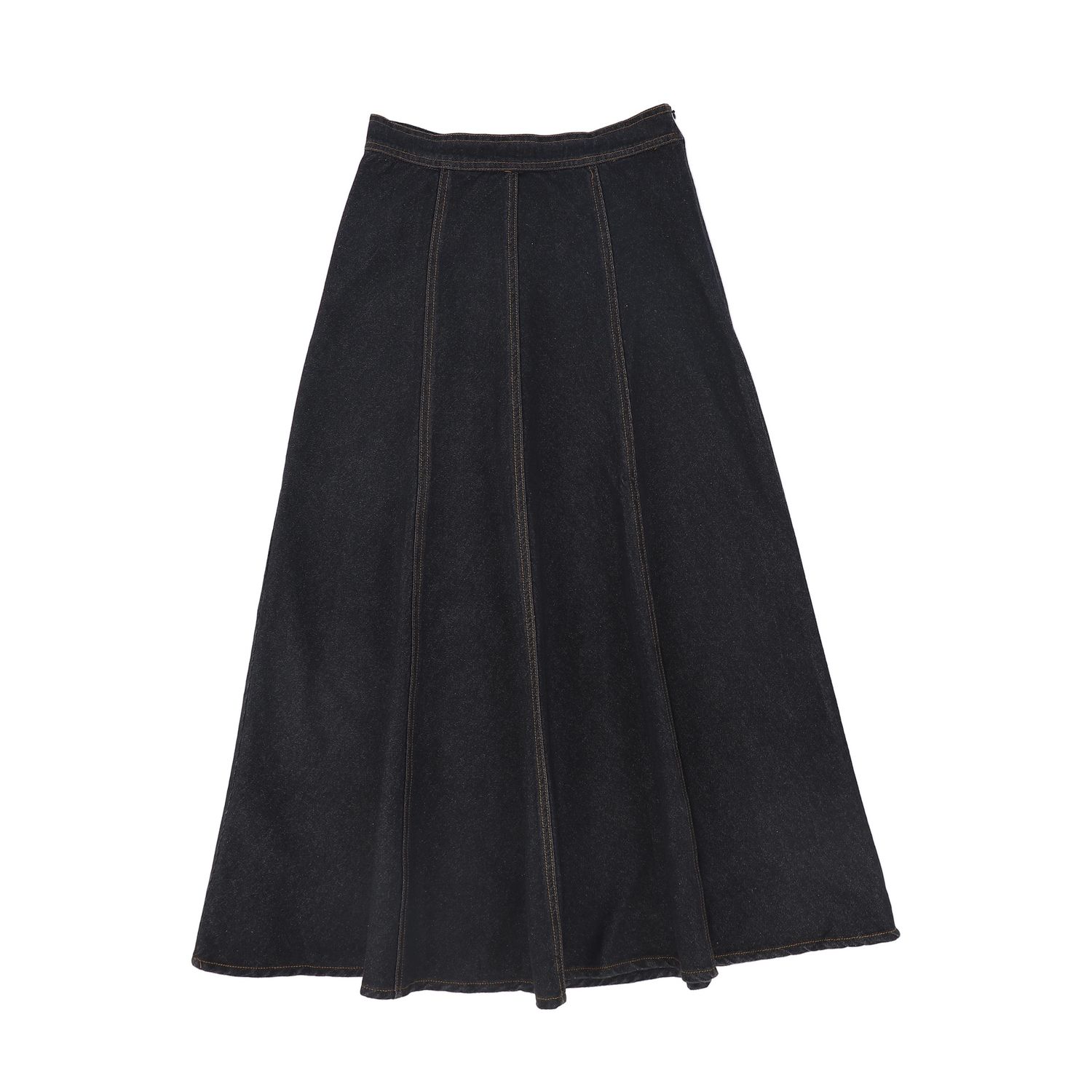 VALENTINA BLUE DENIM DENIM CONTRAST SEAM MAXI SKIRT AW26 28776