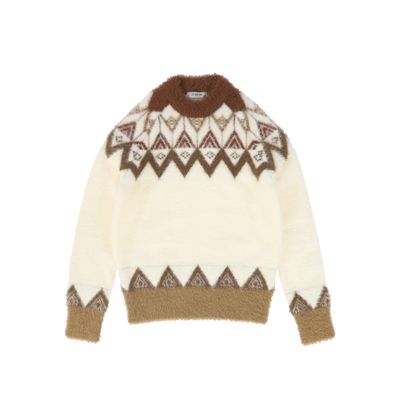 VALENTINA IVORY MOHAIR FAIR ISLE SWEATER AW26 28869