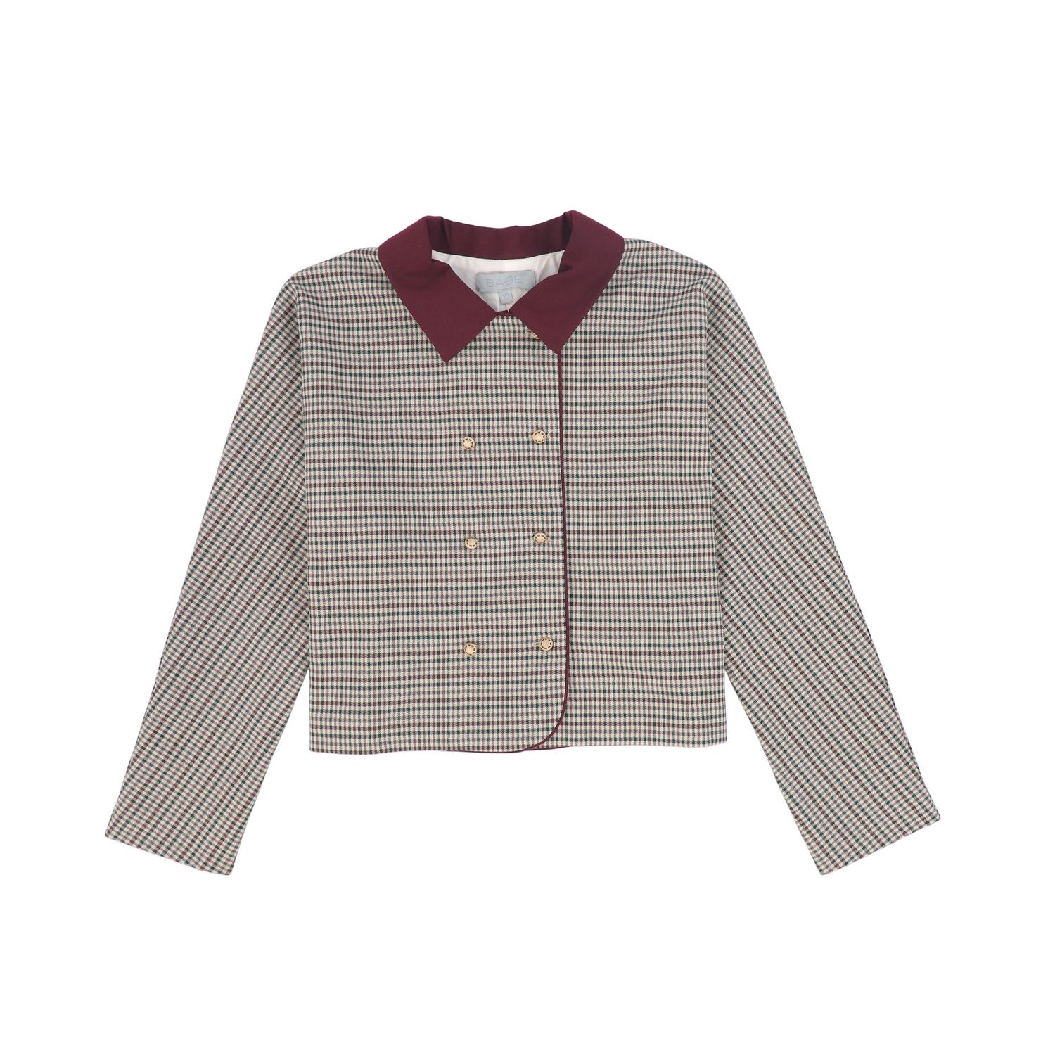 BACE BURGUNDY CHECKED WOOL SWING BLAZER AW26 28651