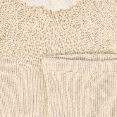 BACE OATMEAL LACE COLLAR SWEATER SET AW26 29950