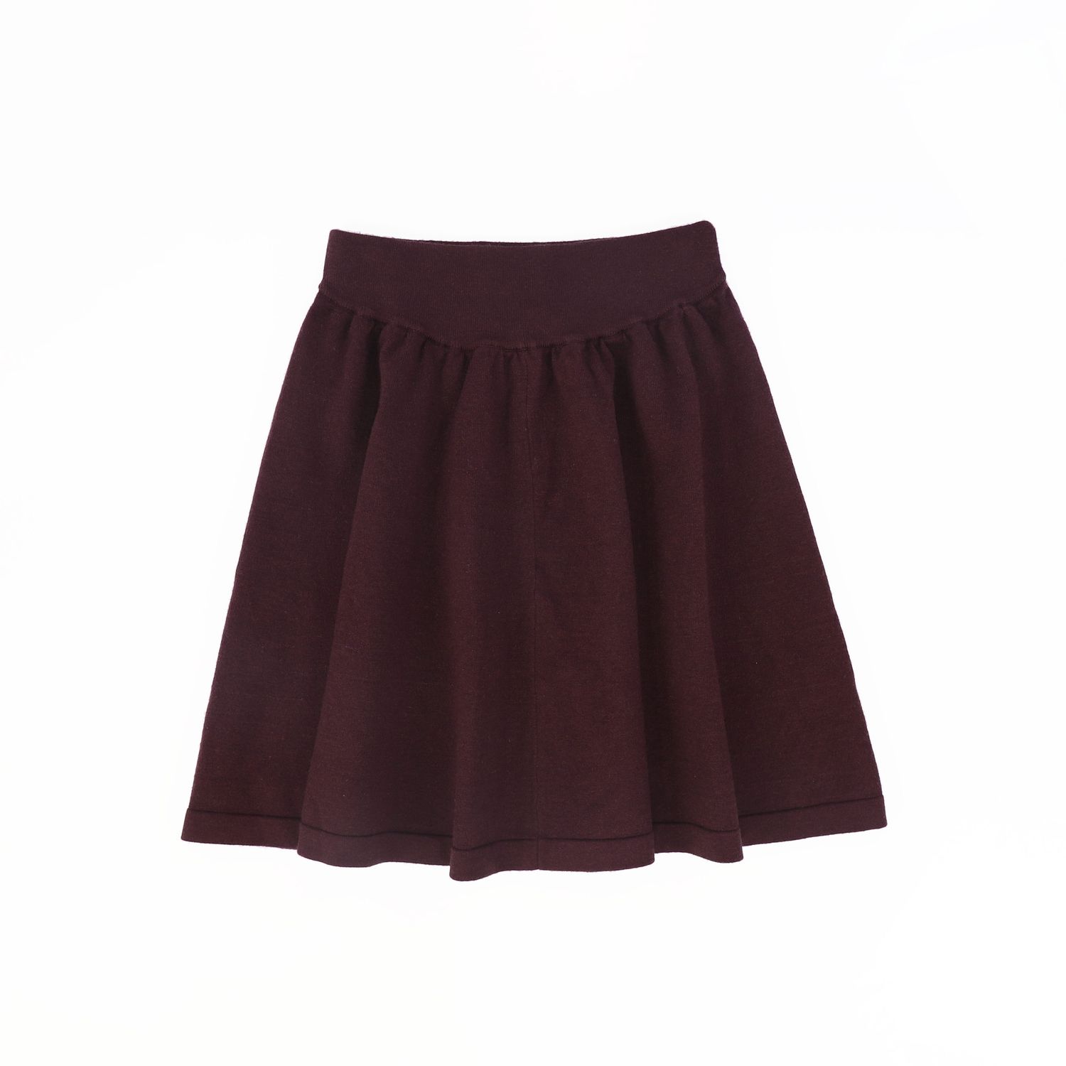 BAMBOO BURGUNDY FLARE KNIT SKIRT AW26 29276