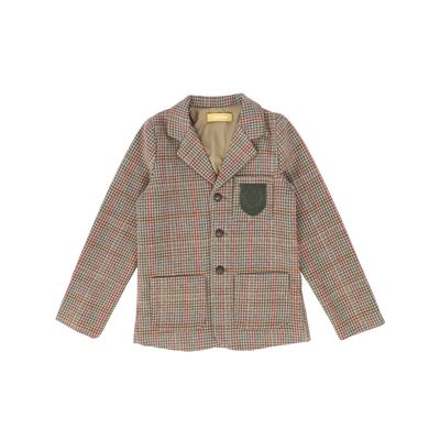 LE BOURDON OLIVE HOUNDSTOOTH WOOL BLAZER AW26 28362