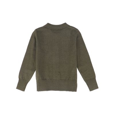 LE BOURDON OLIVE LOGO COLLARED CARDIGAN AW26 28011