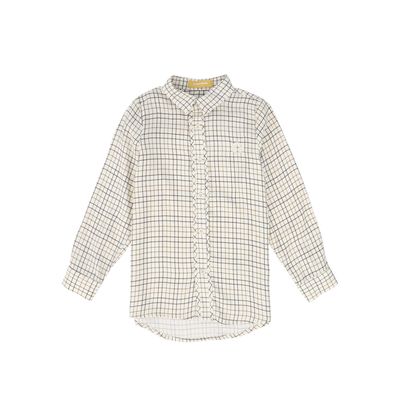 LE BOURDON WHITE/BROWN PRINTED COLLAR BLOUSE AW26 27437