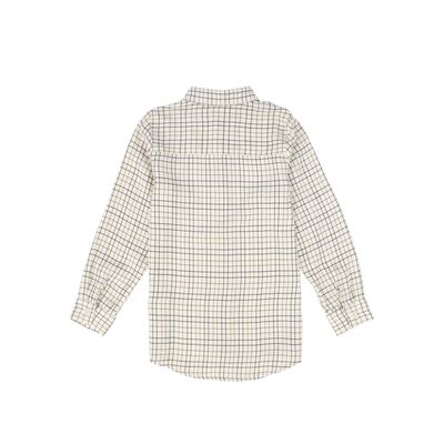 LE BOURDON WHITE/BROWN PRINTED COLLAR BLOUSE AW26 27437