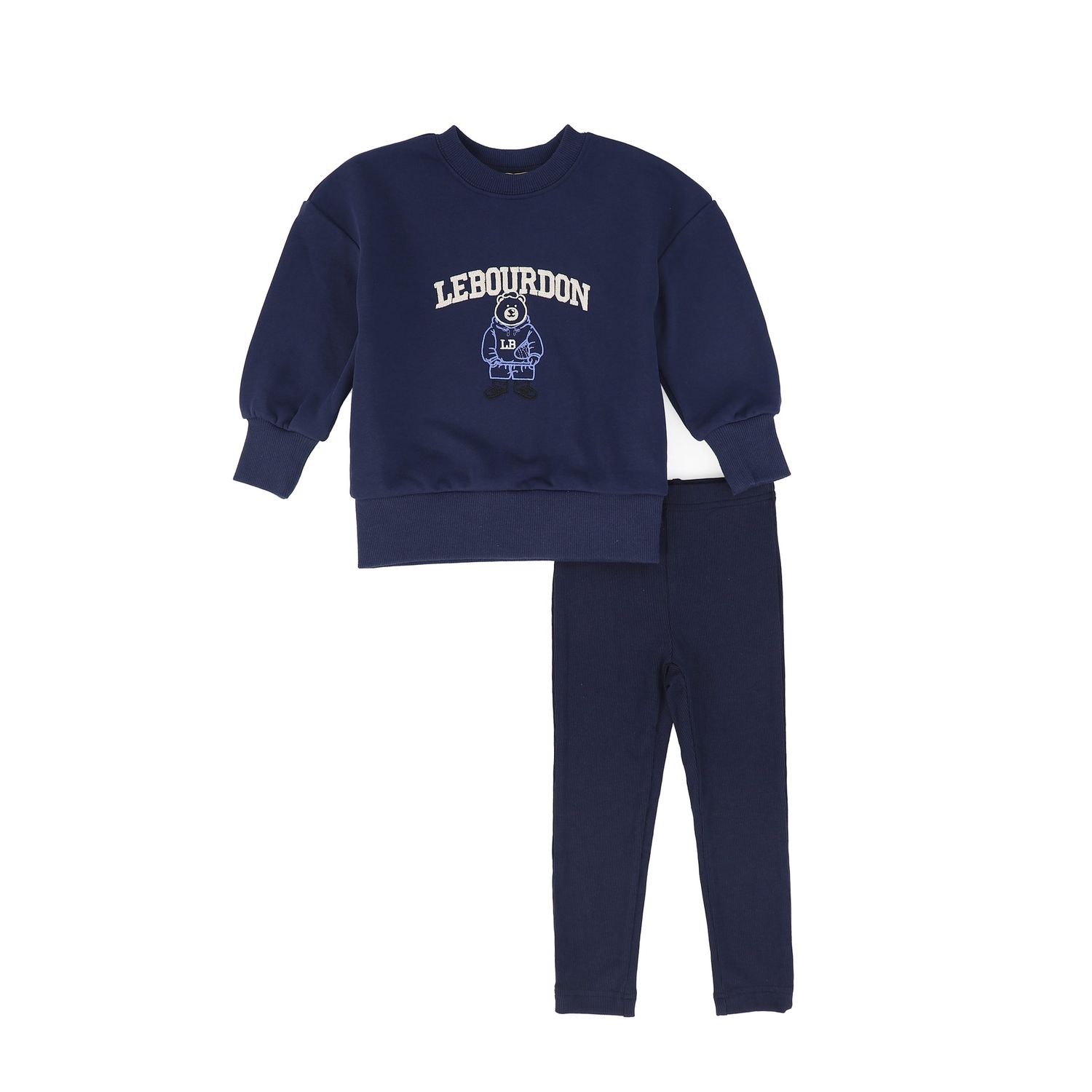 LE BOURDON NAVY TEDDY EMBROIDERED SWEATSHIRT SET AW26 27550