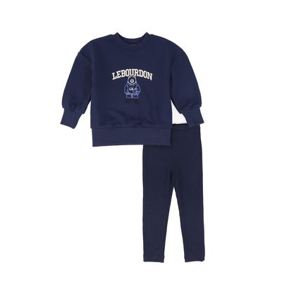 LE BOURDON NAVY TEDDY EMBROIDERED SWEATSHIRT SET AW26 27550