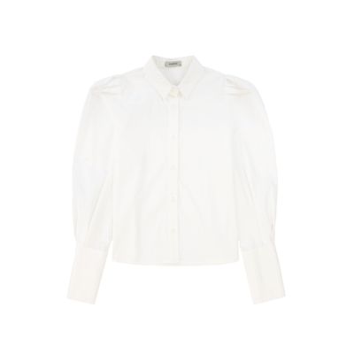 VALENTINA WHITE BLOUSON SLEEVE BUTTON DOWN BLOUSE AW26 27056
