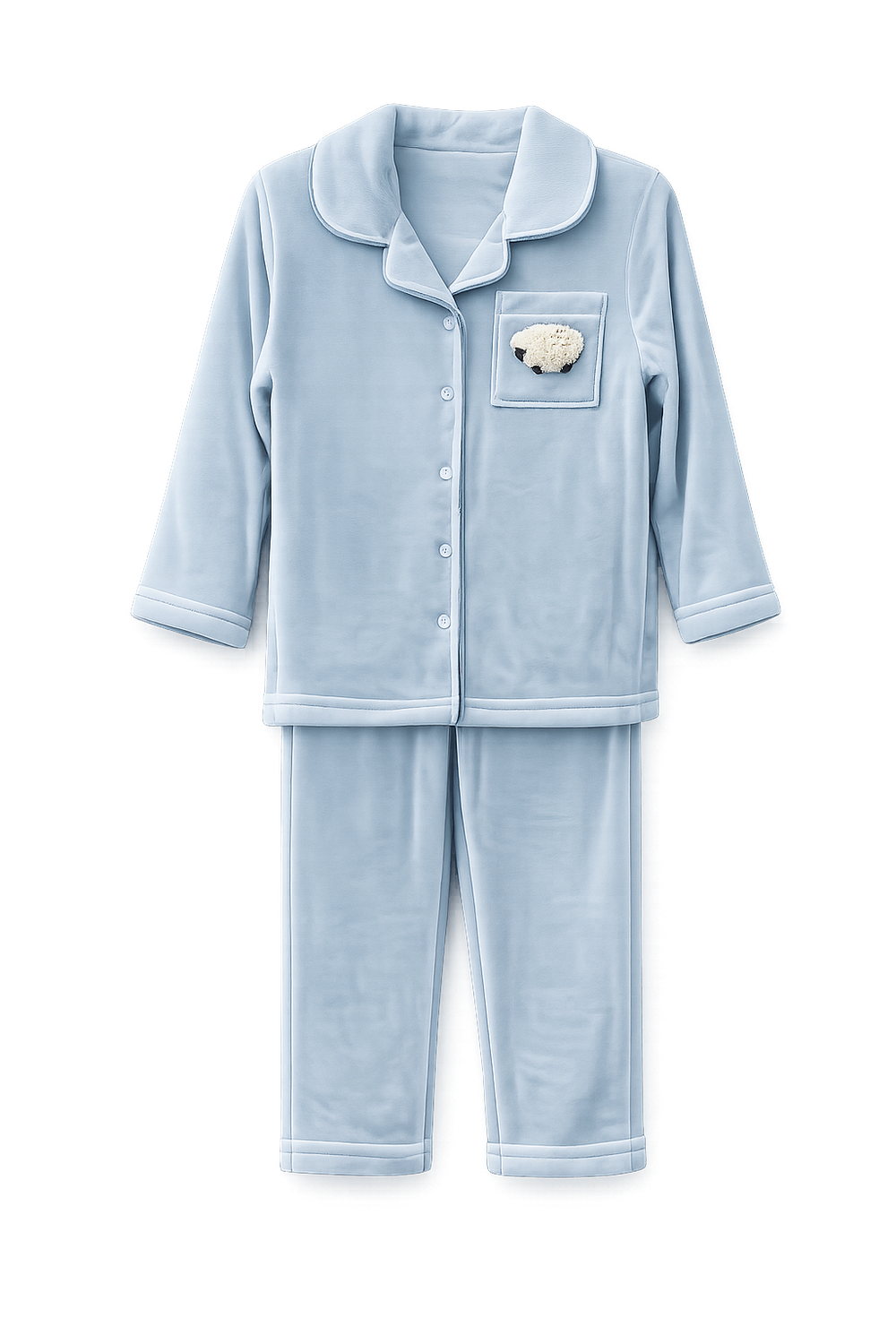 BEBE JOLEE BLUE EMBROIDERED POCKET TRIM PAJAMAS AW26 26874
