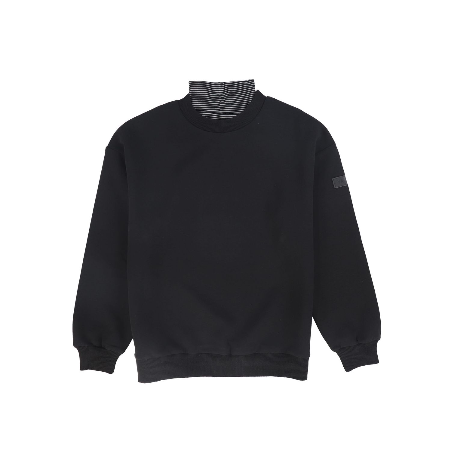 VALENTINA BLACK STRIPED TURTLENECK SWEATSHIRT AW26 29058