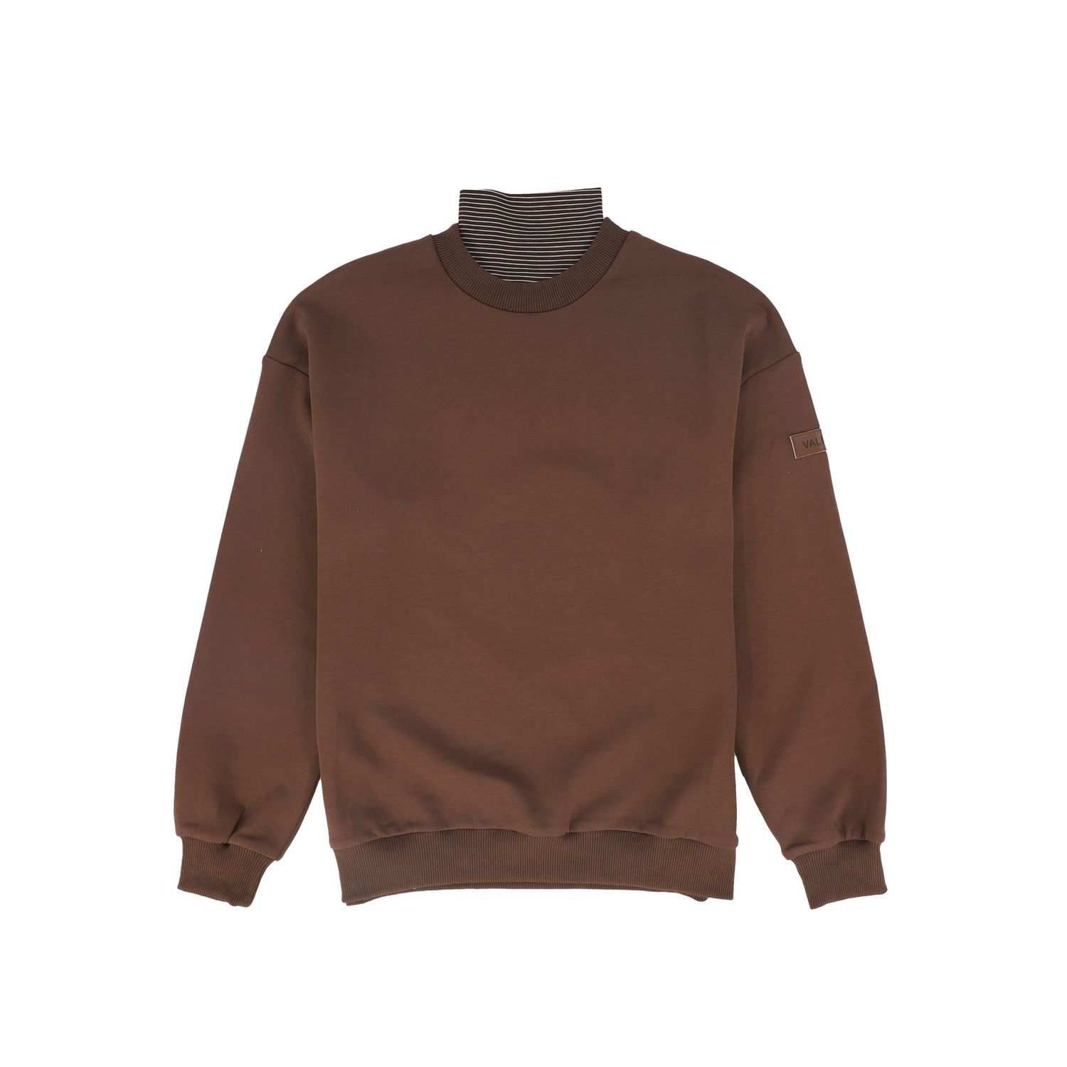 VALENTINA BROWN STRIPED TURTLENECK SWEATSHIRT AW26 29058