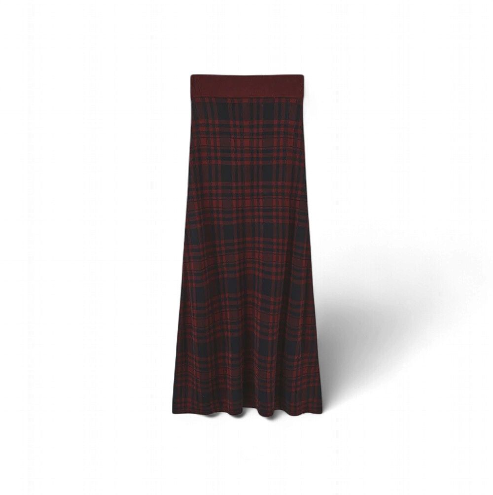 Honest Edit Marco Knit Plaid Skirt w-28246 FW26