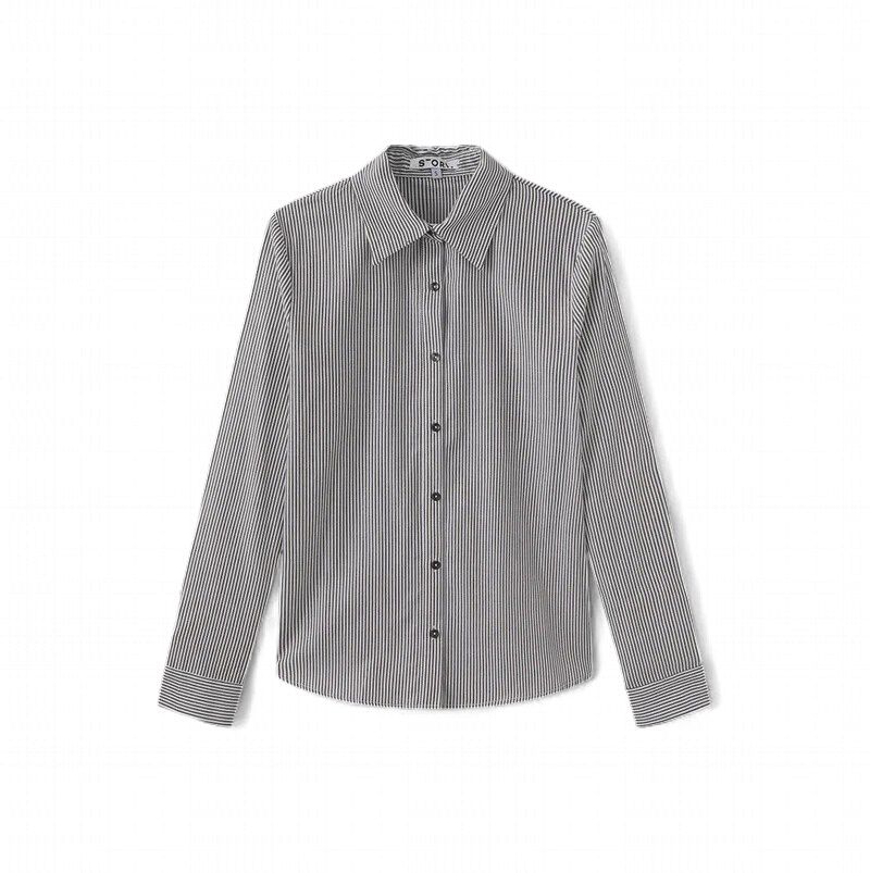Story Button Down Stripe Blouse w-29502 FW26