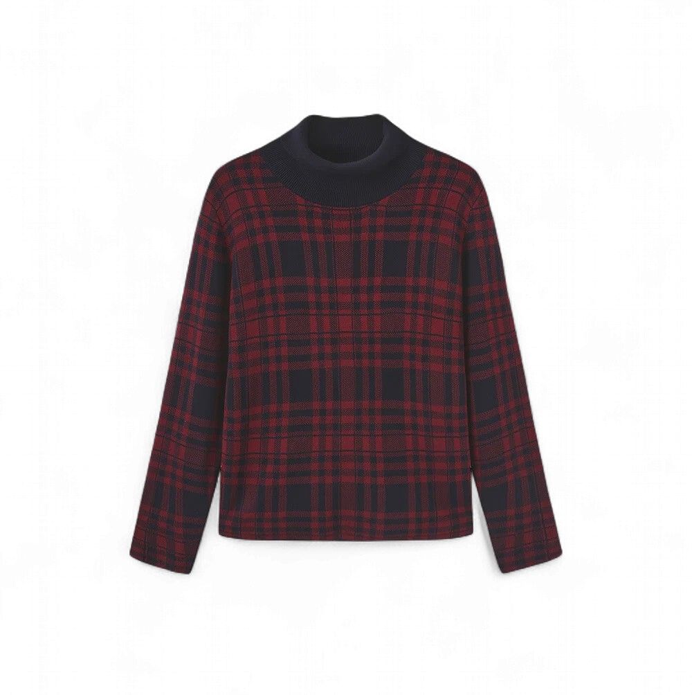 Honest Edit Marco Knit Plaid Top w-28244 FW26