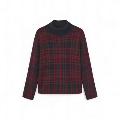 Honest Edit Marco Knit Plaid Top w-28244 FW26