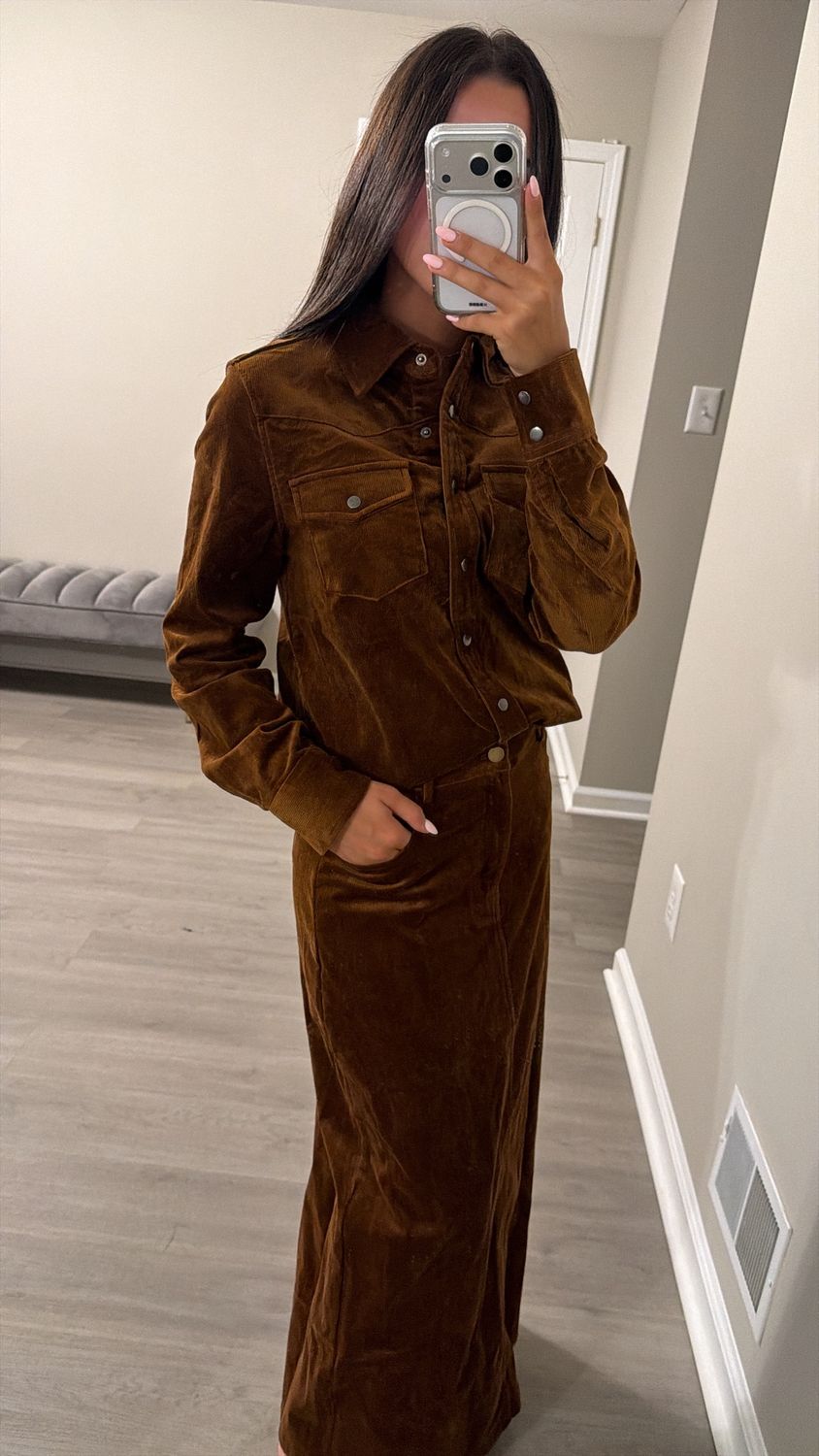 Tweed Leni Corduroy Jacket with skirt set w-27037 FW26