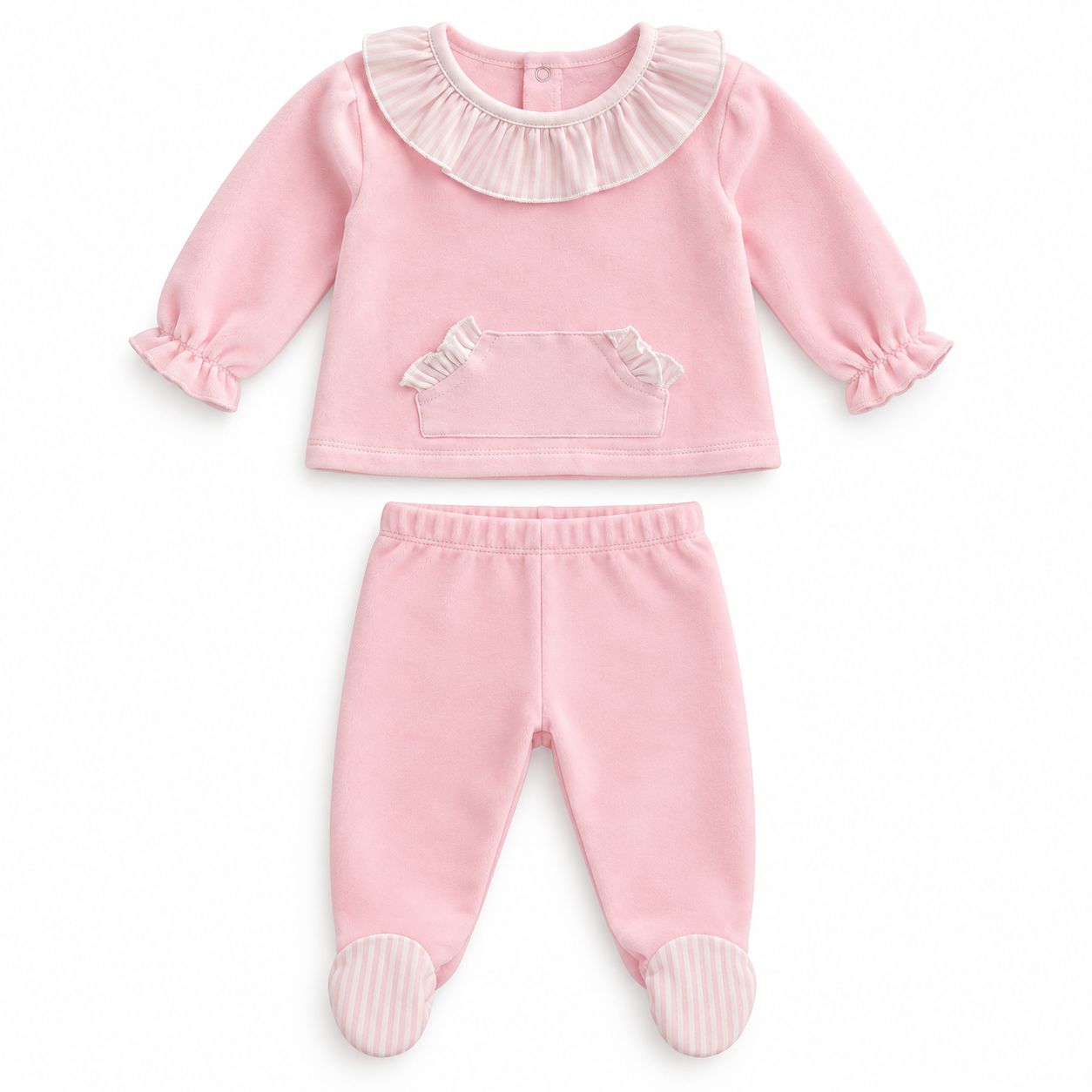 Babidu 100% Cotton Knitted Newborn 2-Piece Set (Sweater and Footed Pants) AW26